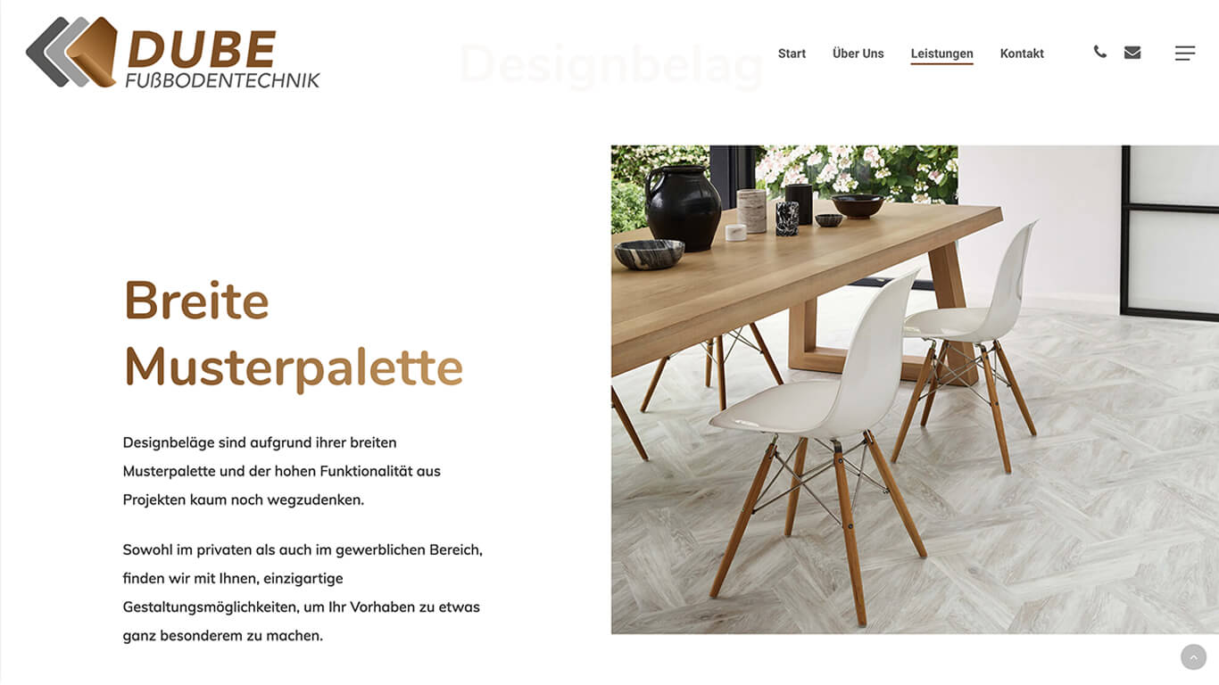 Webdesign DUBE Fussbodentechnik