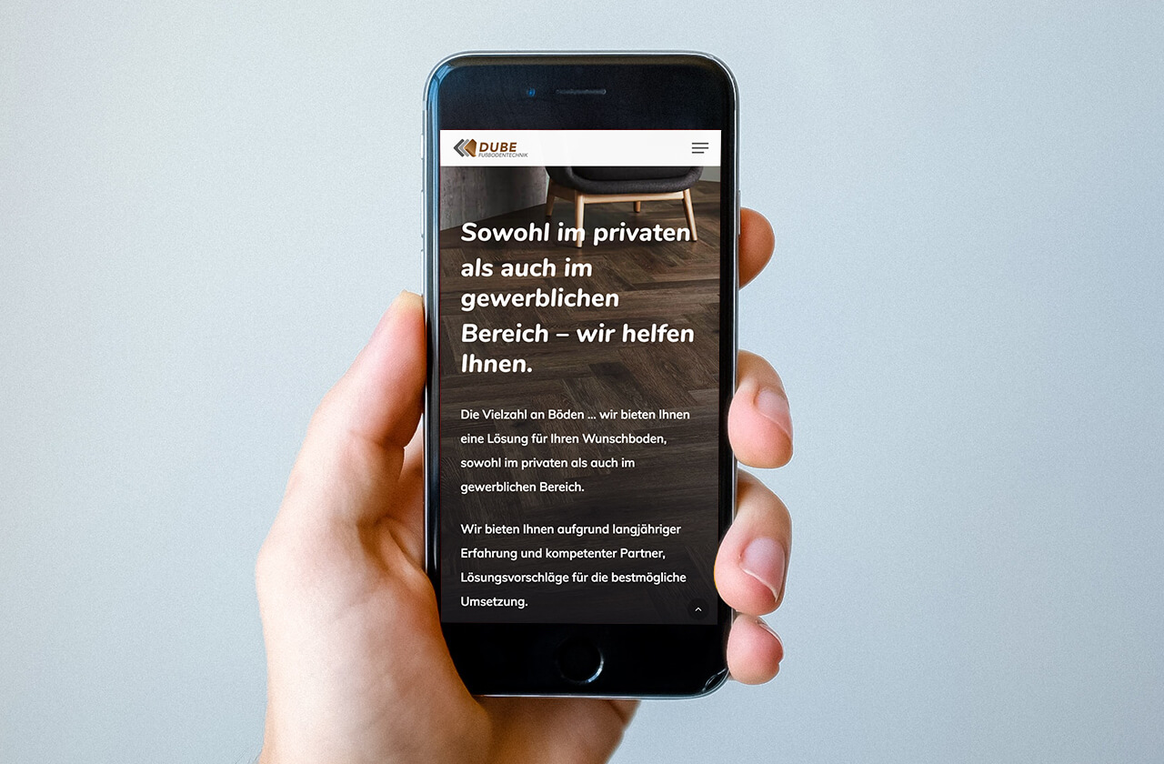 Webseite fuer DUBE Fussbodentechnik